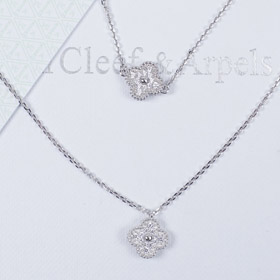 Van Cleef & Arpels full diamond four-leaf clover necklace bracelet-3696  