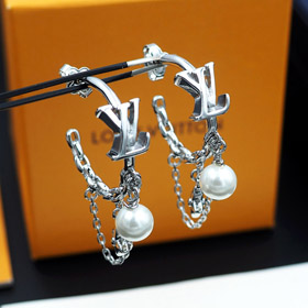 Louis Vuitton LV flower and letter pearl earrings-0538