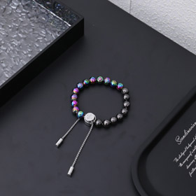 Louis Vuitton LV metal beaded engraved letters and flowers colorful beads bracelet-0553