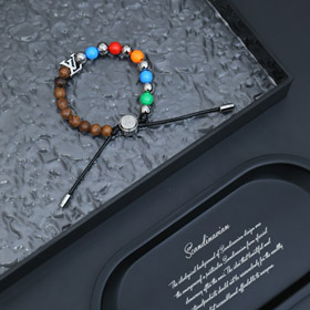 Louis Vuitton LV adjustable letters and floral lucky round bead bracelet-0555