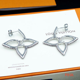 Louis Vuitton LV floral metal hollow outline diamond earrings-0559