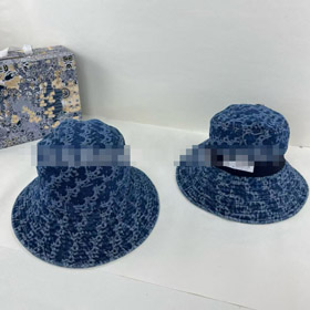 Dior new denim wide-brimmed sun protection bucket hat-5844  